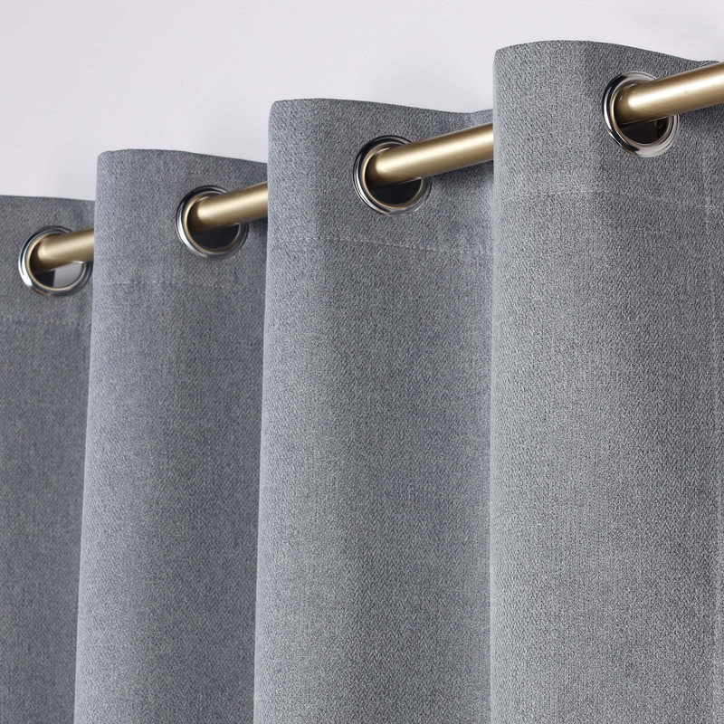100% Blackout Machine Washable Curtain Panels, Set of 2, Gray, 52" W x 63" L