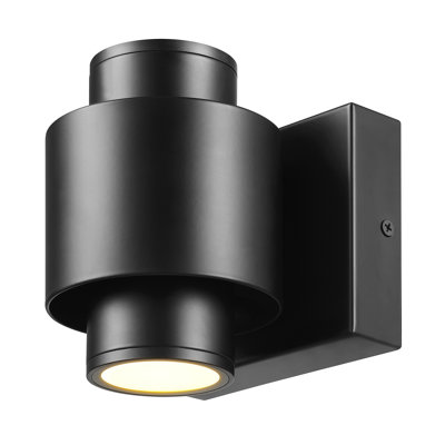 15-Watt LED Integrated Outdoor Wall Sconce, Matte Black, Up/Down Light Direction, 700 Lumens, 2700 Kelvin, 90 CRI, Dimmable