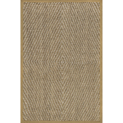 Meara Geometric Striped Seagrass Area Rug