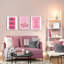 Rose, art mural, ensemble de 3 balles cerise à la mode, décoration murale, Good Times, affiche You Look So Good, impression sur toile, esthétique esthétique
