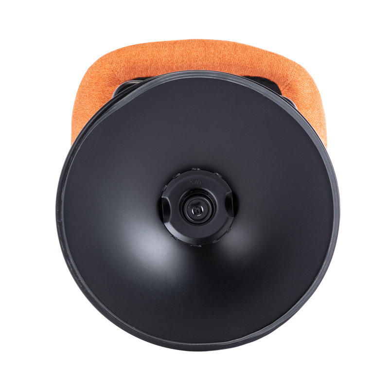 Modern Orange Adjustable Swivel Counter Stool with Metal Frame
