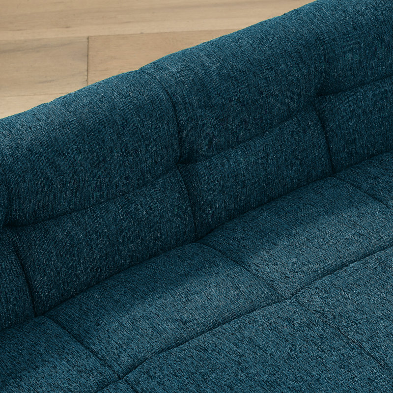 pet sofa bed with backrest and armrests, 14.5" H x 38" W x 22" D, Blue