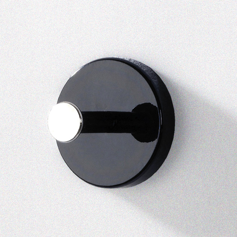 Welles Wall Hook, Glossy Black
