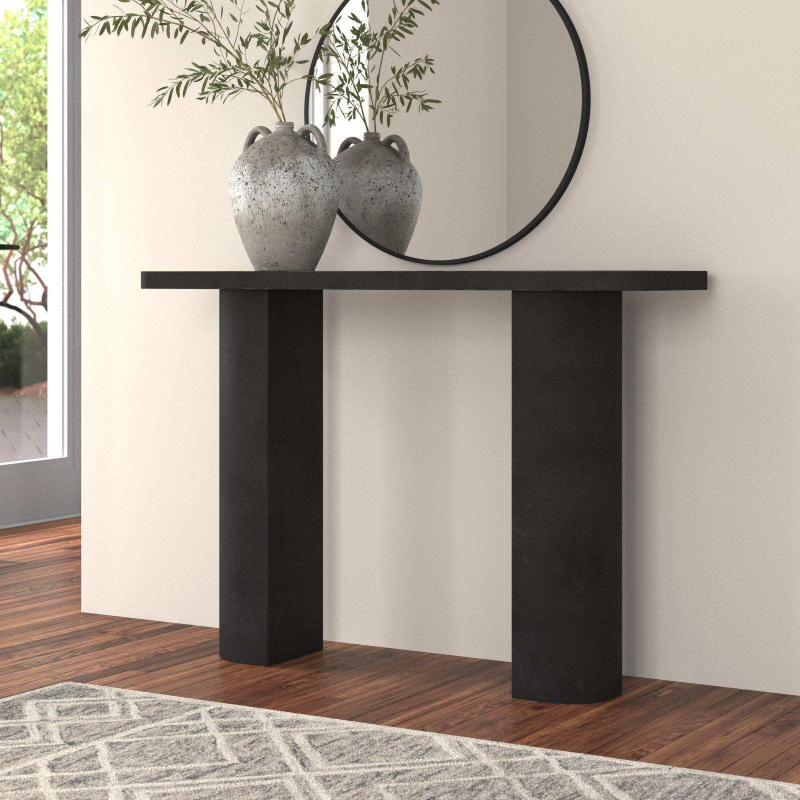 Moscow 50'' Solid Wood Console Table, Matte Black