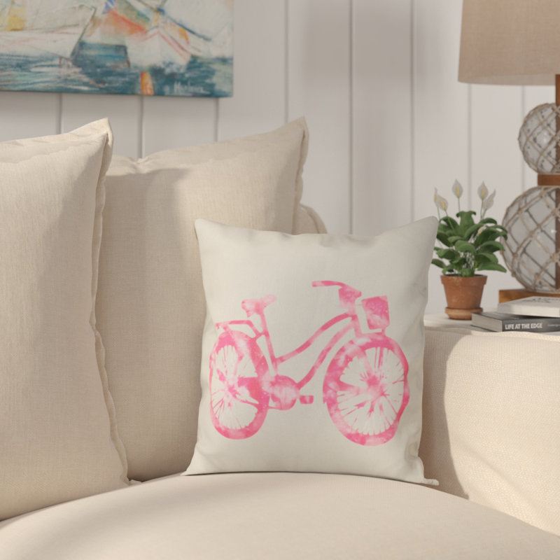 Reversible Throw Pillow, 16" H x 16" W, Rose