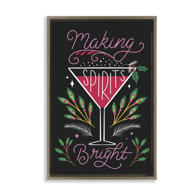 Making Spirits Bright Martini Canvas by Louise Allen Designs