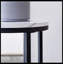 Table d'appoint moderne et élégante avec plateau en panneau de fibres à densité moyenne en faux marbre, idéale pour tout petit espace et plusieurs utilisations.