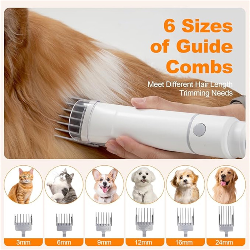 White 2.5L Pet Grooming Vacuum Kit with Cordless Clippers
