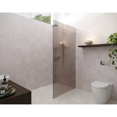 Ursa 36 in. x 78 in. Fully Frameless Bronze Tinted Single Fixed Shower Panel