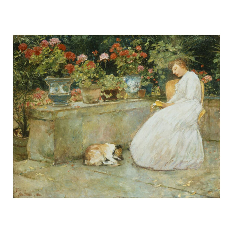 «Reading» par Childe Hassam - Impression giclée, H 16 po x l 20 po