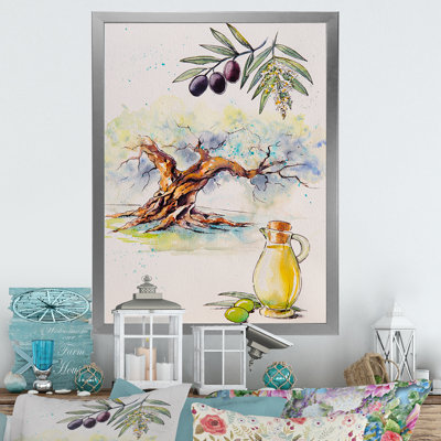 «Organic Olive Product Oil Food Set», reproduction de cadre photo sur toile