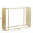Metal Geometric Gold Console Table with Mirrored Glass Top