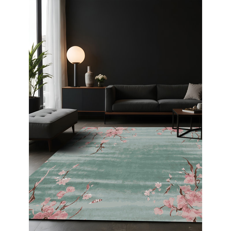 Tapis vert soyeux et moelleux, Carré 8 pi