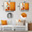 Orange Floral Twilight Dream Abstract Collages II - Abstract Collages Metal Prints Set Of 2-1105813107