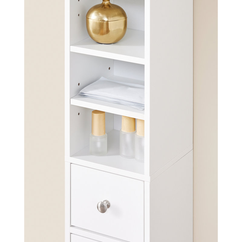 White Tall MDF Cabinet with Adjustable Shelving