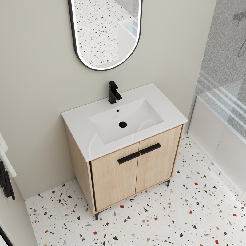 Meuble-lavabo simple 30 po avec plateau en céramique Achillea
