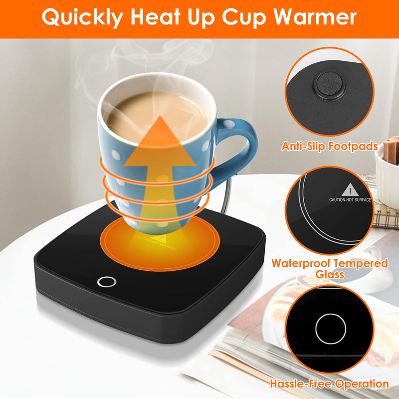 Edge Collections Carafe & Mug Warmer, Brown/Black