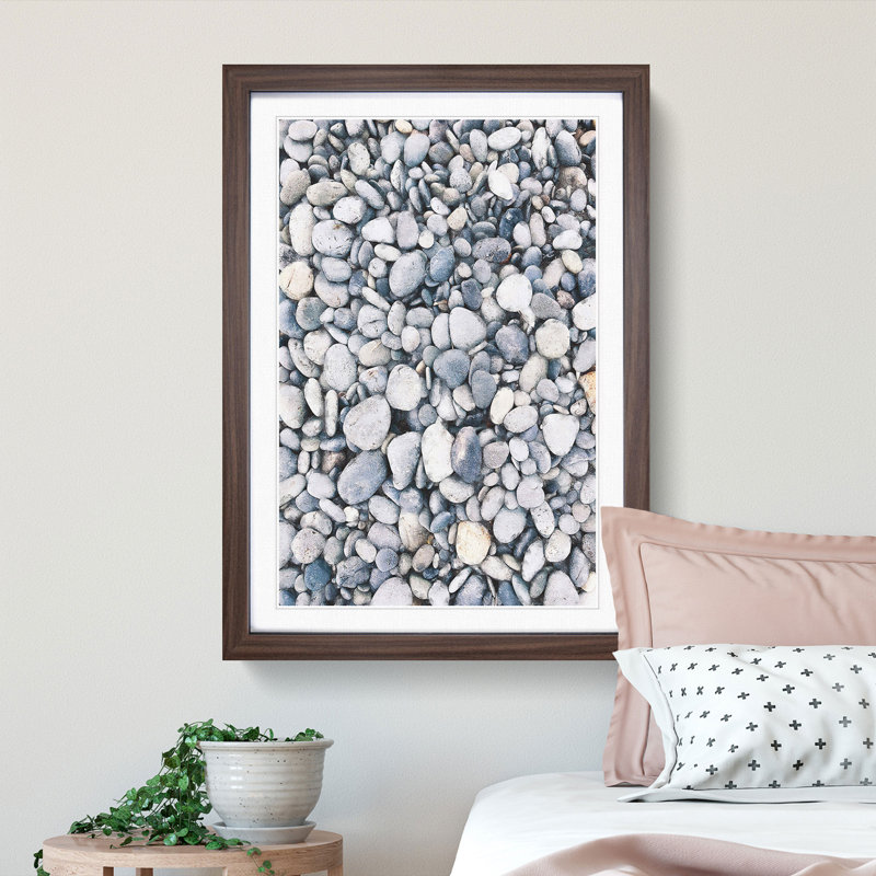 Pebbles - Picture Frame Graphic Art Print, 33cm H x 24cm W x 2cm D, Walnut Framed