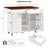 52" Fluted Kitchen Island with Drop Leaf, Power Outlet, Kitchen Storage Cart with Adjustable Shelves, 2 Doors and 2 Drawers, Rolling Island Table with Walnut Color Top for Kitchen-699673502