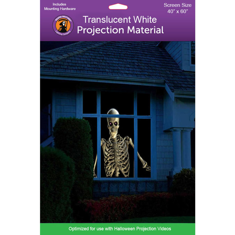 40" x 60" White Rear Projection Screen with Mounting Hardware for Projecting Halloween Videos