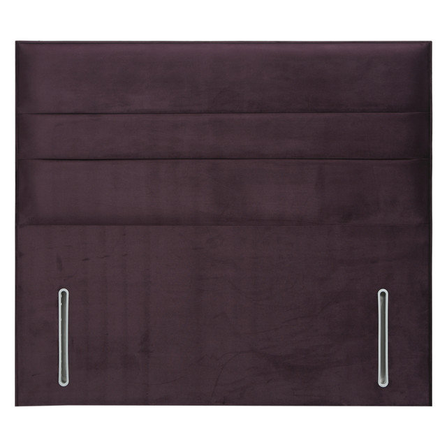 Naples Floor Standing Headboard, Small Double (4'), Plum, Velvet