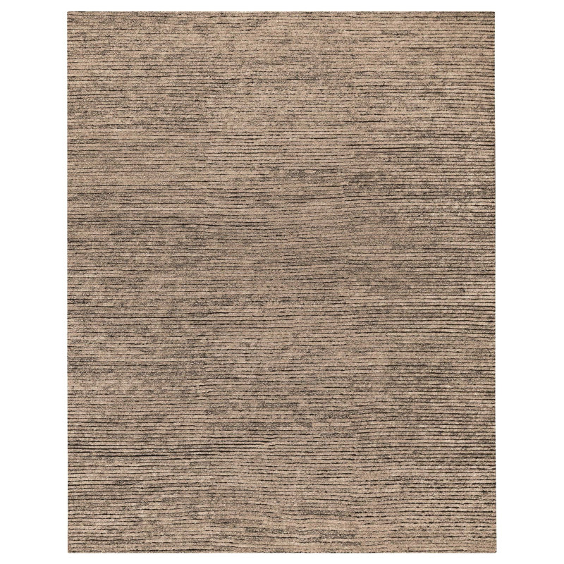 Hidden Path Striped Hand-Knotted Beige/Black/Neutral Area Rug, Rectangle 2' x 3', Beige