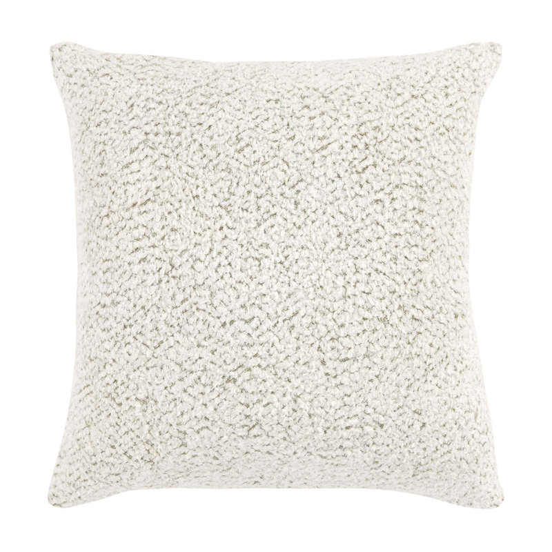 Maris 22" Cotton Linen Blend Throw Pillow, Ivory, Square 22", Down/Feather