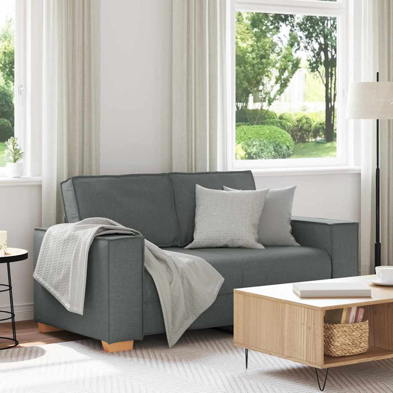 Canapé 2 places vidaXL gris foncé 47,2 po, 33.1" H × 63" W × 30.7" D, Gris foncé
