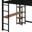  Lit mezzanine en métal Byblos avec bureau intégré et tablettes de rangement
