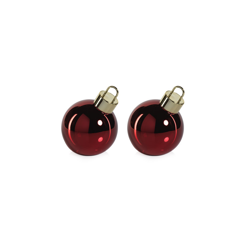 Ornements en forme de boule de table DEL 6 po, ensemble de 2, Rouge