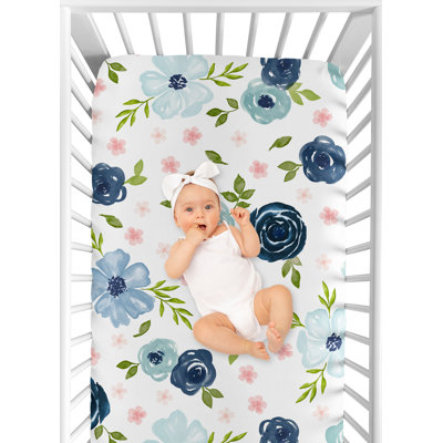 Drap-housse pour lit de bébé aquarelle
