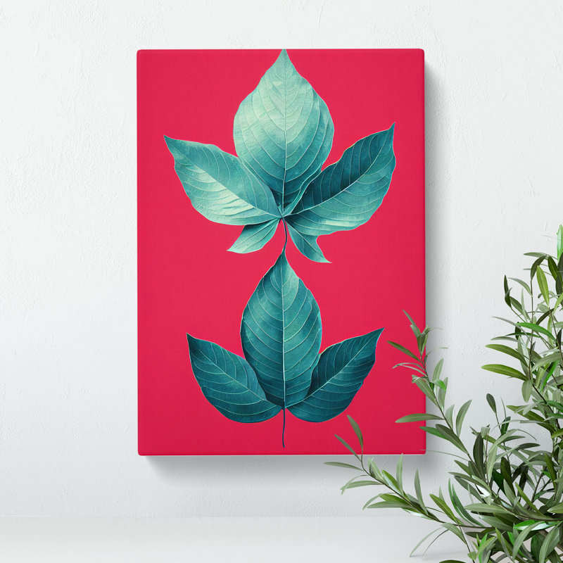Precious Leaves - Wall Art, Wrapped Canvas, 50cm H x 35cm W, No Matte