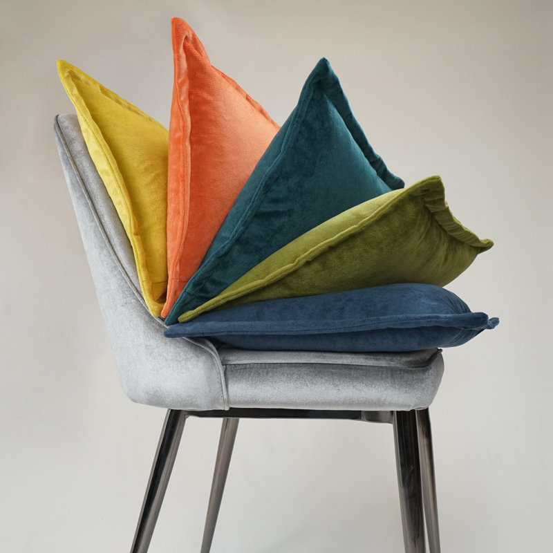 Belvedere Flange Pillow Cover & Insert, Mango, Square 20"