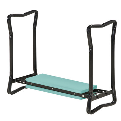 Banc et siège de jardin rembourrés et rembourrés - Tabouret ergonomique confortable Genoux avec un long rembourrage en mousse. Récupérez votre jardin. Poignées à ressort pliables. Soutenu par un cadre en acier et de la mousse. L 23,5 po x l 10,5 po