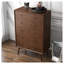 Commode 5 tiroirs Caroline en bois massif brun foncé Mid-Century