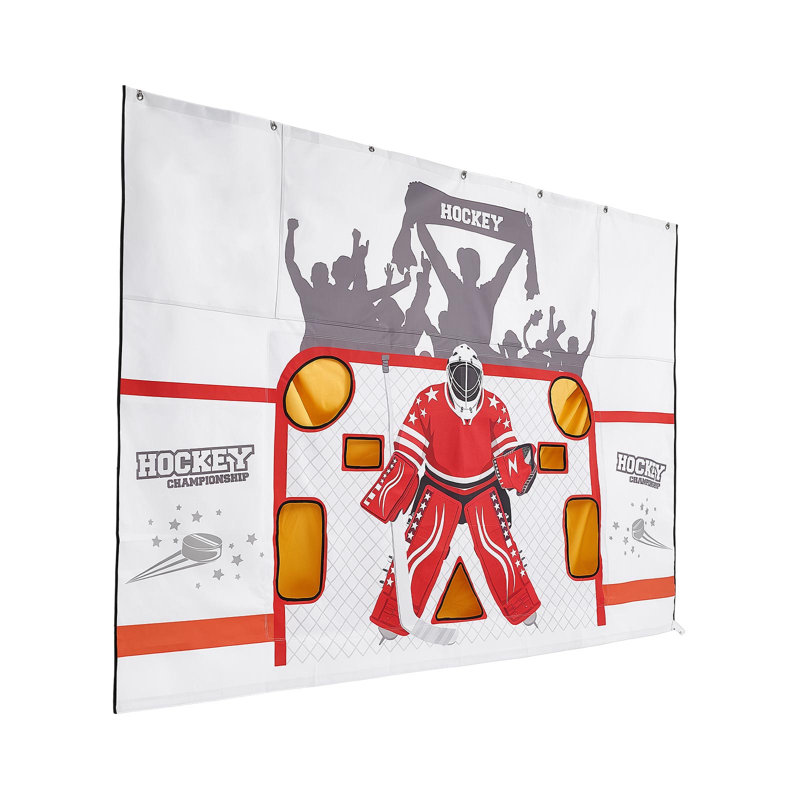 Bâche de tir de hockey, cible de pratique de tir de hockey sur glace, filet de qualité supérieure résistant aux déchirures avec 7 trous, remplacement facile du filet de hockey, équipement d'entraînement pour la précision du tir
