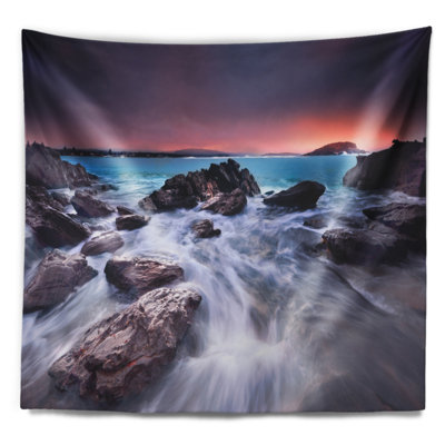 Tapisserie seascape fascinant view of rocky coast