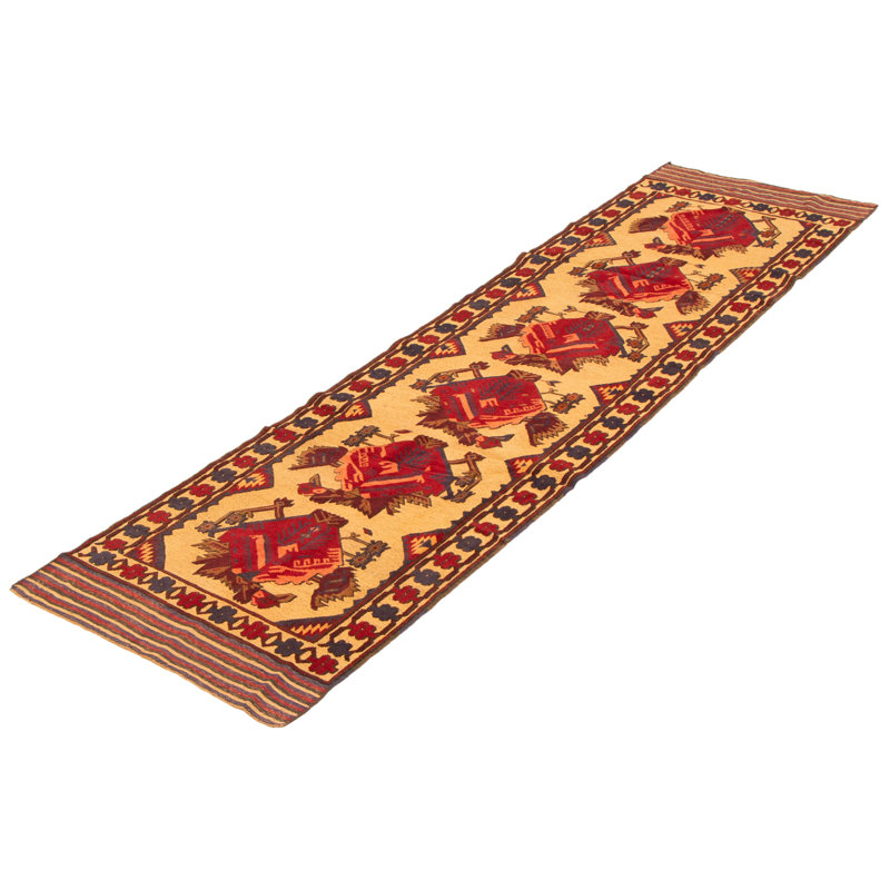 Tapis tadjik brun clair 2 pi 11 po x 10 pi 10 po