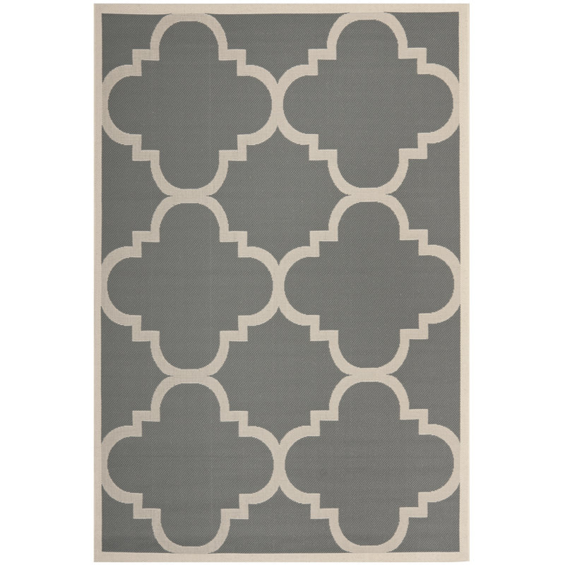 Joyner Looped/Hooked Grey/Beige Indoor/Outdoor Rug, Rectangle 160 x 231 cm