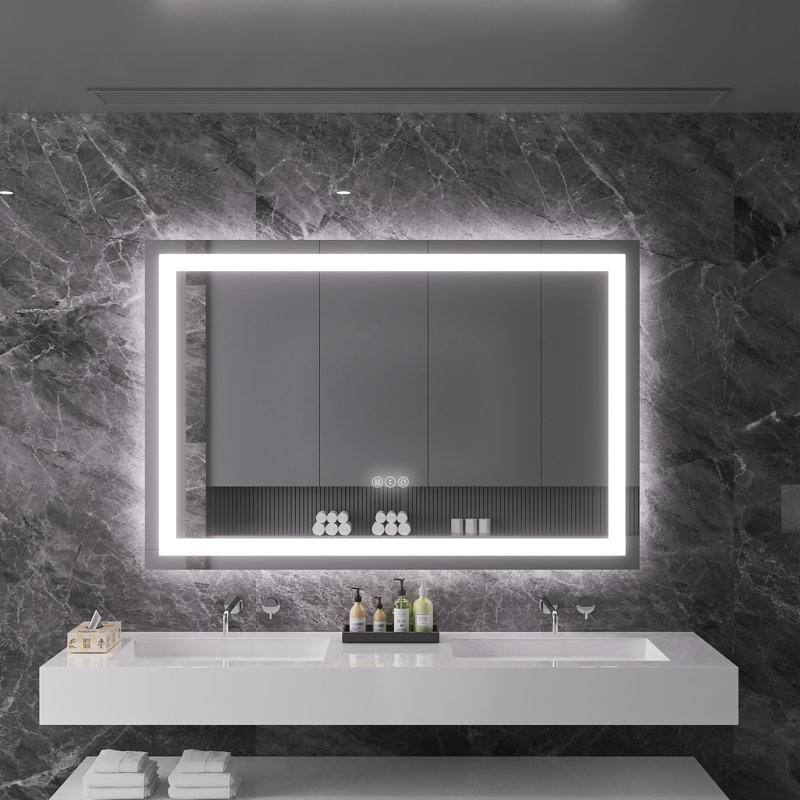 Miroir de salle de bain rectangulaire, 55 po x 36 po