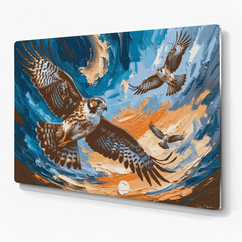 Art mural en métal oiseaux, H 240 po x l 288 po x P 0,05 po