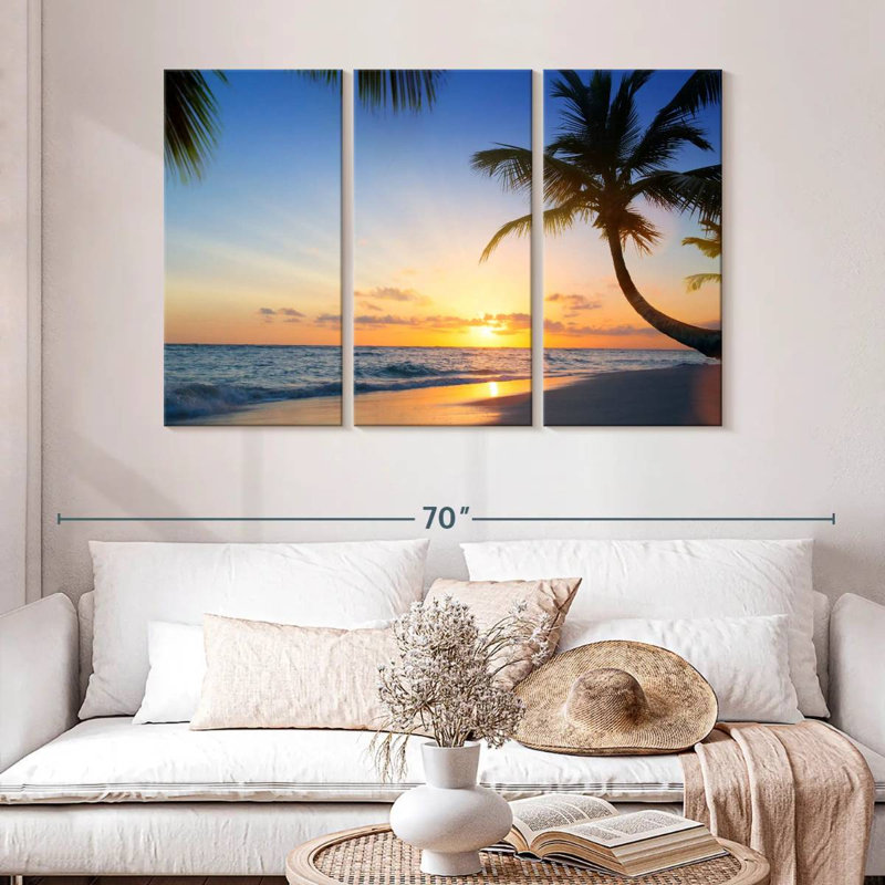 Vue sur la plage tropicale Gillard, H 32 po x l 50 po