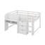 Lit mezzanine double pleine grandeur avec bureau et rangement, armoires rabattables, tablettes ouvertes et tableau blanc-1367045845