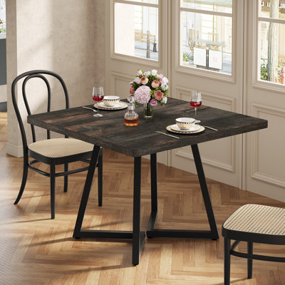 Table de salle à manger carrée, table de salle à manger industrielle 31,5 po, 1 pièce