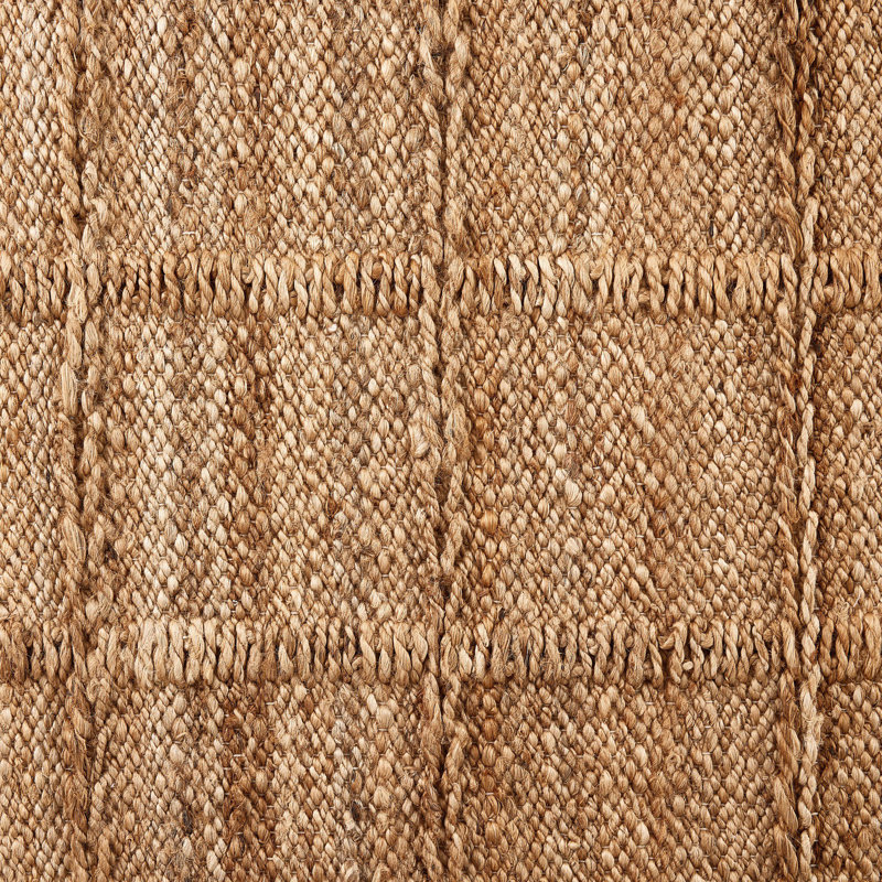Grid Flatweave Jute Solid Color Area Rug in Natural Grid Jute, Rectangle 8' x 10'