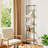 5-Tier Wall Mounted Ladder Shelf With Metal Frame And Wood Shelves, Tall Open Storage Rack For Home Office Bedroom Living Room-136822437-136822443