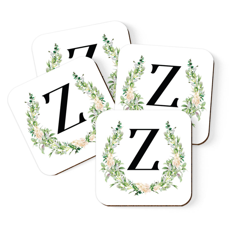 Verre à café sous-verre de jardin monogramme initiale B, Z
