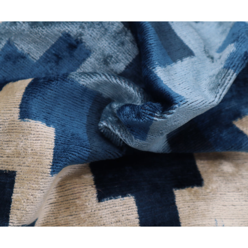 Chevron Feather Throw Pillow, Blue