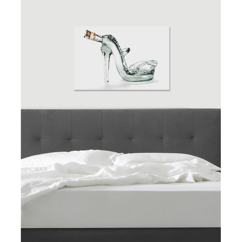 Glass Bottle In The Shape Of A Shoe - Single Picture Frame Painting on Canvas, 60 cm H x 90 cm W