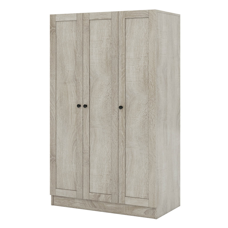 Armoire à 3 portes avec tablettes, Gris